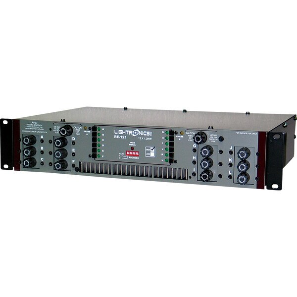 Lightronics Rack Mount Dimmer - 12 Channel - 1200W - DMX-512 5-Pin with ...